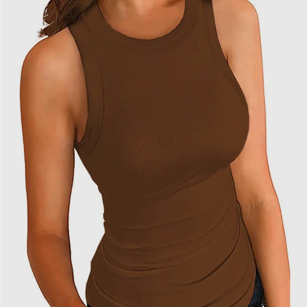 Sleeveless Brown Women's Top